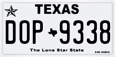 TX license plate DOP9338
