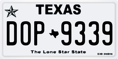 TX license plate DOP9339