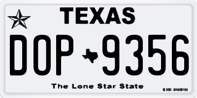 TX license plate DOP9356