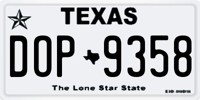 TX license plate DOP9358
