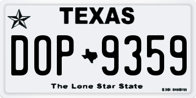 TX license plate DOP9359