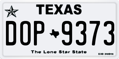 TX license plate DOP9373