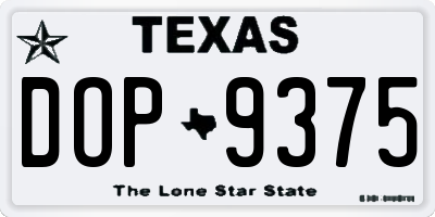 TX license plate DOP9375
