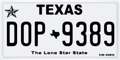 TX license plate DOP9389