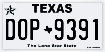 TX license plate DOP9391