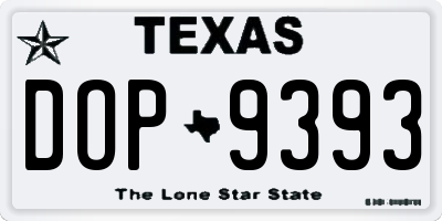 TX license plate DOP9393