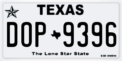 TX license plate DOP9396