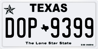 TX license plate DOP9399