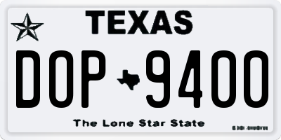 TX license plate DOP9400