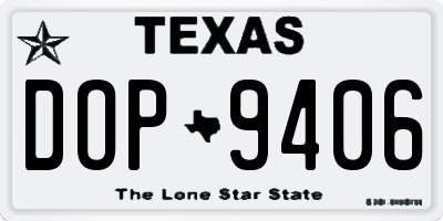 TX license plate DOP9406
