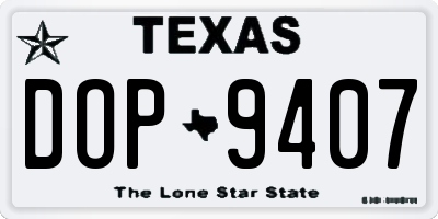 TX license plate DOP9407