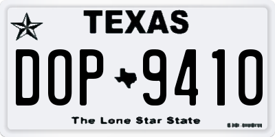 TX license plate DOP9410