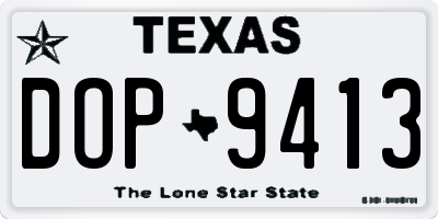TX license plate DOP9413