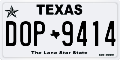TX license plate DOP9414