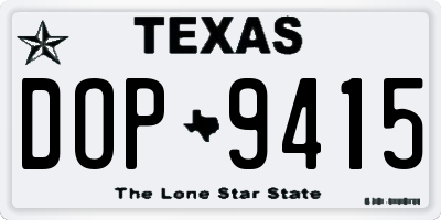 TX license plate DOP9415
