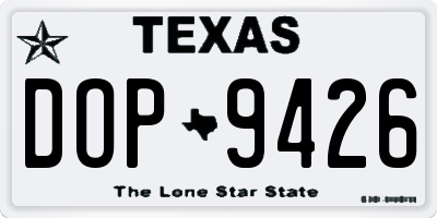 TX license plate DOP9426