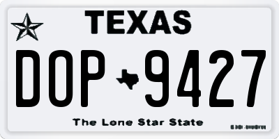 TX license plate DOP9427