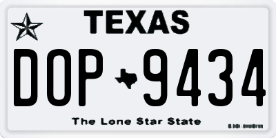 TX license plate DOP9434