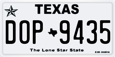 TX license plate DOP9435