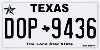 TX license plate DOP9436