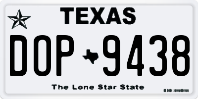 TX license plate DOP9438