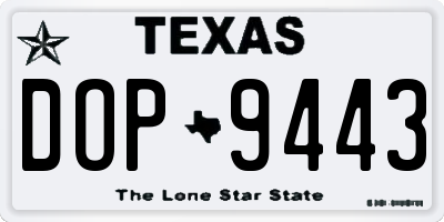 TX license plate DOP9443