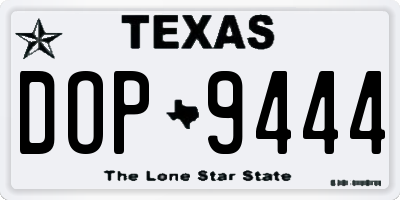 TX license plate DOP9444