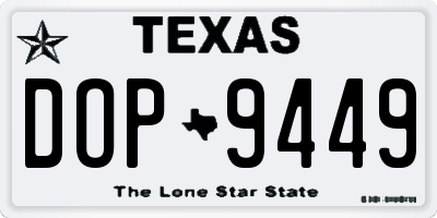 TX license plate DOP9449
