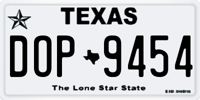 TX license plate DOP9454
