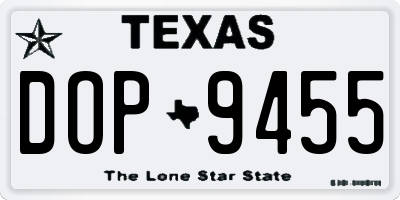 TX license plate DOP9455