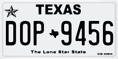 TX license plate DOP9456