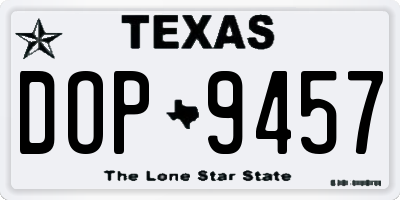 TX license plate DOP9457