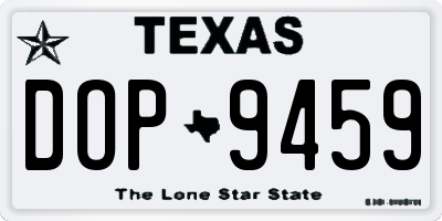 TX license plate DOP9459