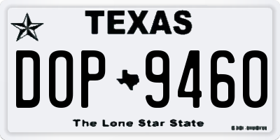 TX license plate DOP9460