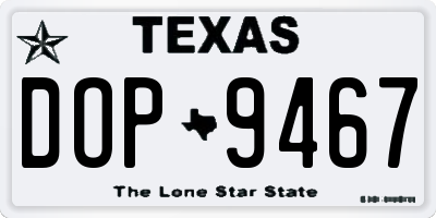 TX license plate DOP9467