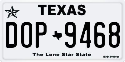 TX license plate DOP9468