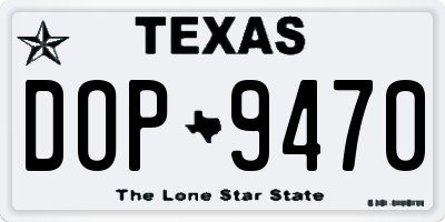 TX license plate DOP9470