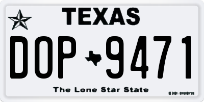 TX license plate DOP9471