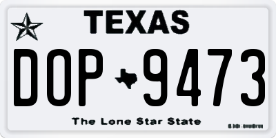 TX license plate DOP9473