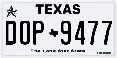 TX license plate DOP9477