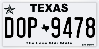 TX license plate DOP9478