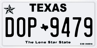 TX license plate DOP9479