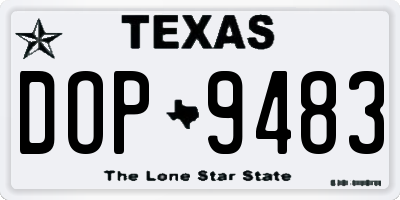 TX license plate DOP9483