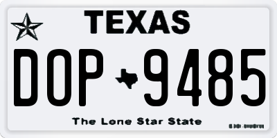 TX license plate DOP9485