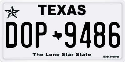 TX license plate DOP9486