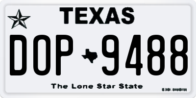 TX license plate DOP9488