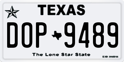 TX license plate DOP9489