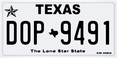 TX license plate DOP9491