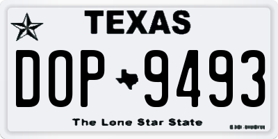 TX license plate DOP9493
