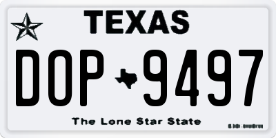 TX license plate DOP9497